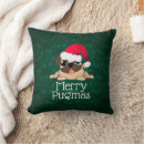Search for pug christmas pillows Cute