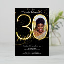 Search for 30 years old invitations Black and gold