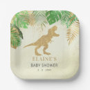 Search for baby dinosaur shower plates T rex