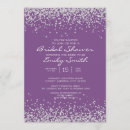 Search for purple and silver bridal shower invitations Elegant