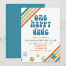 Search for one happy dude birthday invitations Yellow