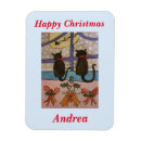 Recherche de noël de chat magnets Aquarelle