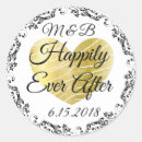 Search for happily ever after wedding stickers Monogrammed