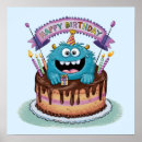 Recherche de monstres mignons posters Drôle