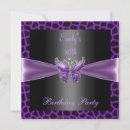 Search for purple black butterfly birthday invitations Party