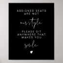 Search for no assigned seats wedding signs Black and white