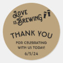 Search for love is brewing wedding stickers Party