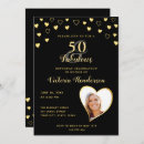 Recherche de 50 and fabulous invitations Noir et or