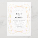 Search for gold geometric frame wedding invitations Modern