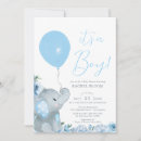 Recherche de floral elephant baby shower invitations Bleu