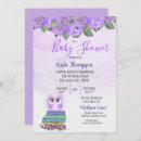 Search for purple owl baby shower invitations Girls