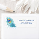 Search for peacock feathers return address labels Modern