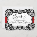 Search for black white red damask invitations Modern