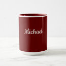 Search for maroon and white mugs Dark red