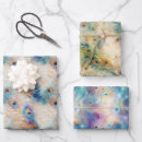 Search for gold feathers wrapping paper Aqua