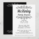 Search for family reunion party invitations Black and white