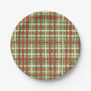 Search for green plaid pattern plates Rustic