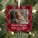 Search for plaid for ornaments Baby first christmas