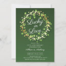 Search for lucky in love wedding invitations Shamrocks