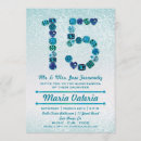 Search for teal blue quinceanera invitations Diamonds