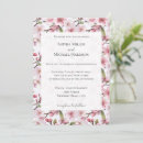 Search for pink cherry blossom wedding invitations White