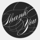 Search for black and white flourish stickers Thank you