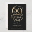 Search for for 60th surprise party invitations Black and gold