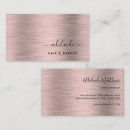 Search for rose gold metal business cards Hair stylist