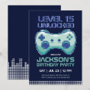 Search for pixel birthday invitations Gamer party