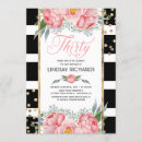 Search for black and white 30th birthday invitations Floral