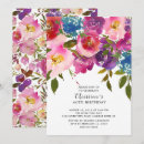 Search for purple floral birthday invitations Pink