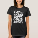 Search for eat sleep code tshirts Coding