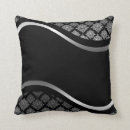 Search for black silver swirls pillows Damask