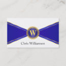 Recherche de bleu royal or cartes visite Monogramme