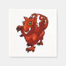 Search for dragons napkins Red