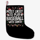 Search for baseball christmas stockings Santa