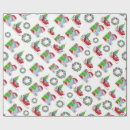 Search for christmas santa sleigh wrapping paper Green