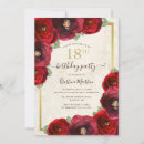 Search for red roses 18th birthday invitations Elegant