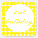 Search for yellow birthday stickers White