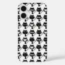 Recherche de illustration de chat iphone coques Noir et blanc
