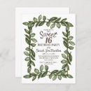 Search for gold green sweet 16 invitations White