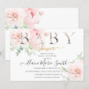 Search for pretty in pink baby shower invitations Modern
