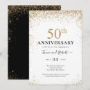 Search for black and white anniversary invitations Gold