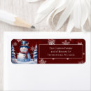 Search for red scarf return address labels Snowflakes