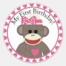 Recherche de singe de fille autocollants Rose