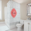 Search for coral and gray shower curtains Pattern
