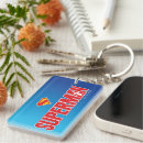 Search for super heroes rectangular keychains Man of steel