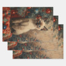 Search for vintage christmas cat wrapping paper Winter