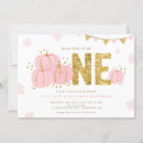 Search for pink pumpkin birthday invitations Little