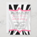 Recherche de zèbre rose et noir invitations Fête d'anniversaire